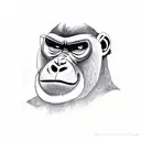 Angry Gorilla With Crown tattoo design idea