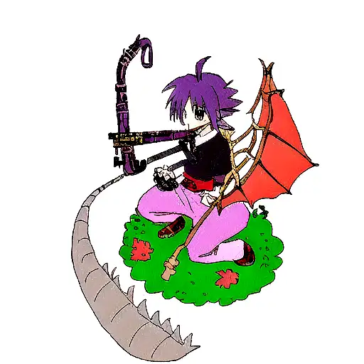 Dragon with clarinet tattoo design idea