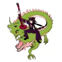 Dragon with clarinet tattoo design idea