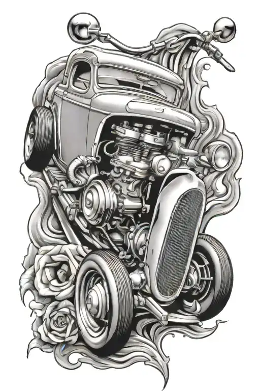 hot rod tattoo design idea
