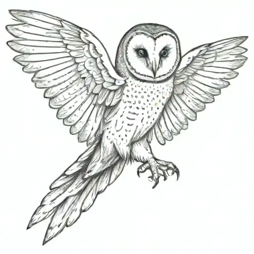 barn owl engraving tattoo style tattoo design idea
