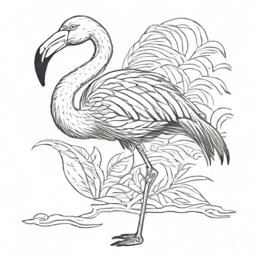 Flamingo standing proudly tattoo design idea