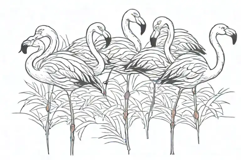 Flamingos tattoo design idea