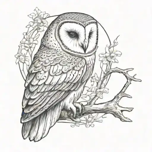 barn owl engraving tattoo style tattoo design idea