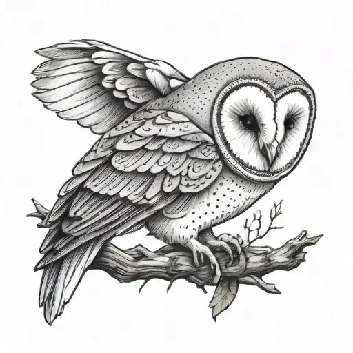 barn owl engraving tattoo style tattoo design idea