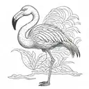Flamingo standing proudly tattoo design idea