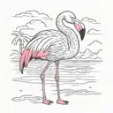 Flamingo standing proudly tattoo design idea