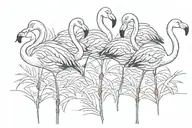Flamingos tattoo design idea