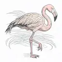 Flamingo isolated   tattoo design idea