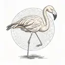 Flamingo isolated   tattoo design idea
