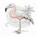 Flamingo isolated   tattoo design idea