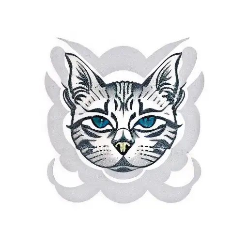 meow in the shape of a F1 car tattoo design idea