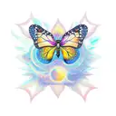 Sun Moon Flower Butterfly Cloud Stars  tattoo design idea