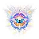 Sun Moon Flower Butterfly Cloud Stars  tattoo design idea