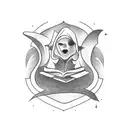 Witch,  library, mind tattoo design idea