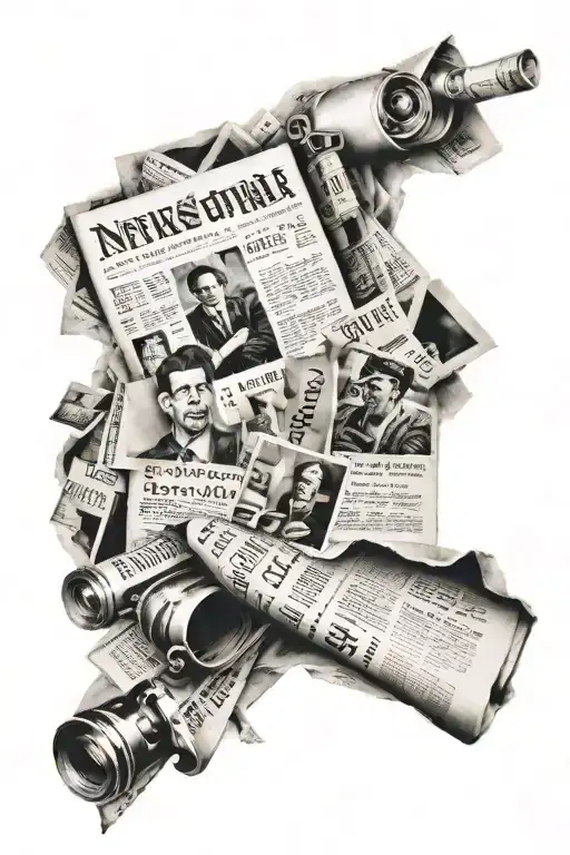 newspaper collage tattoo tattoo design idea