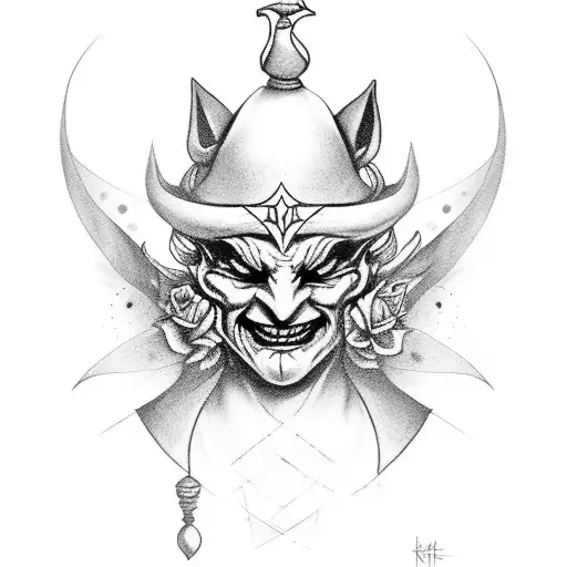 jester tattoo design idea