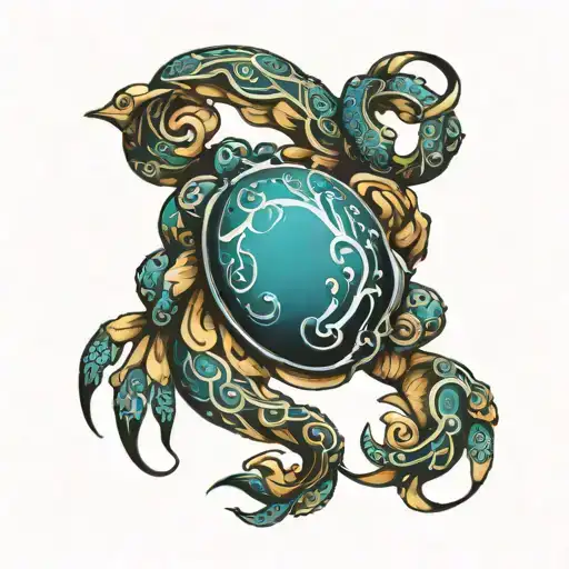 69 as in cancer zodiac sign tattoo design idea