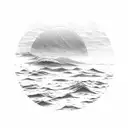 sunrise and ocean tattoo design idea