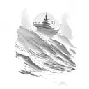 sunrise and ocean tattoo design idea