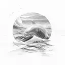 sunrise and ocean tattoo design idea