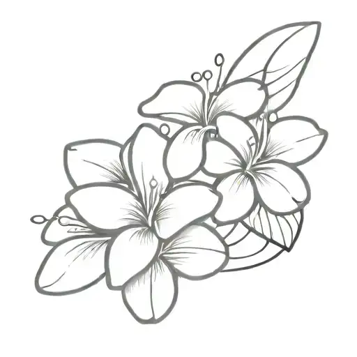 frangipani and butterfly flying tattoo design idea