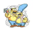 peter griffin and homer simpson tattoo design idea