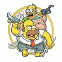 peter griffin and homer simpson tattoo design idea