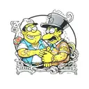 peter griffin and homer simpson tattoo design idea