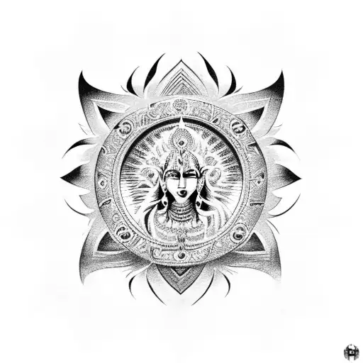 brahma vishnu mahesh symbol tattoo design idea