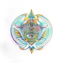 brahma vishnu mahesh symbol tattoo design idea