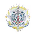 brahma vishnu mahesh symbol tattoo design idea