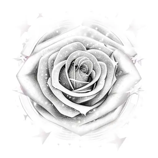 gemini star rose  tattoo design idea