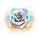 gemini star rose  tattoo design idea