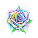 gemini star rose  tattoo design idea