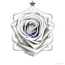 gemini star rose  tattoo design idea