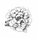 A library shelf filled with books and peonies intertwined tattoo design idea