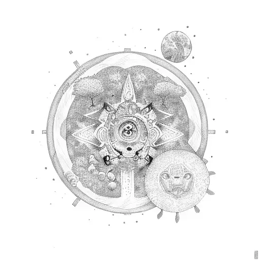 circle of life tattoo design idea