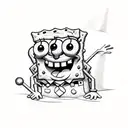 sponge bob and patrick in awe tattoo design idea