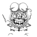 sponge bob and patrick in awe tattoo design idea