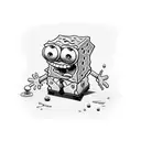 sponge bob and patrick loking at something big tattoo design idea