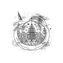 Astroworld theme tattoo design idea