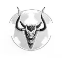 A bold blackwork design featuring Itachi's Mangekyou Sharingan and a Texas longhorn skull, combining the passions for anime and Texas tattoo design idea