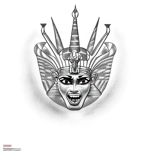 pharaoh crack face tattoo design idea
