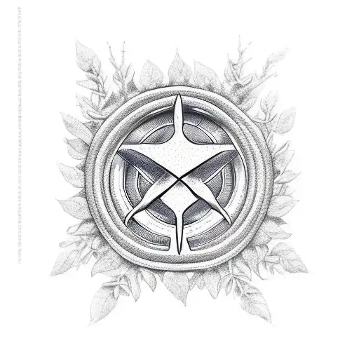 hope, tree, star and anchor tattoo design idea