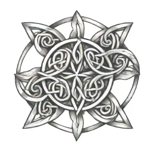 A minimalist tattoo of a Celtic knot design, representing her Northern Irish heritage and timeless beauty tattoo design idea