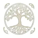 A minimalist tattoo of a Celtic tree of life, symbolizing strength, wisdom, and connection to her Irish roots tattoo design idea