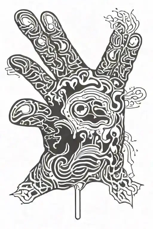 continue a handprint tattoo design idea