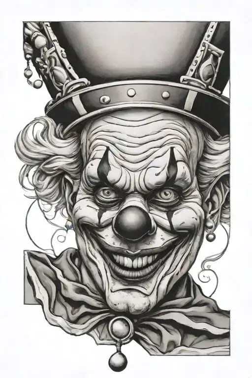 clown with silverrings  tattoo design idea