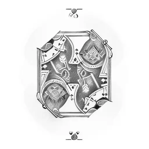 poker cards renaissance tattoo design idea